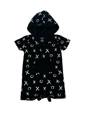 PL Baby 6 Months Hooded Black XO Print Kids Romper onesie